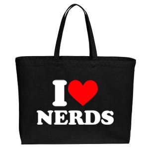 I Love Nerds I Heart Nerds Cotton Canvas Jumbo Tote