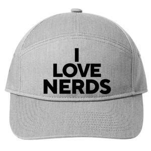 I Love Nerds 7-Panel Snapback Hat