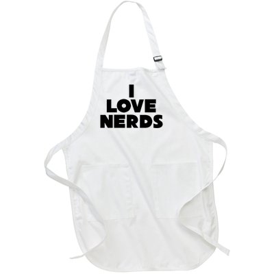 I Love Nerds Full-Length Apron With Pockets