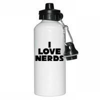 I Love Nerds Aluminum Water Bottle