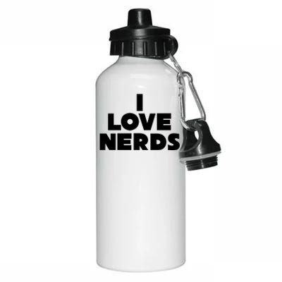 I Love Nerds Aluminum Water Bottle