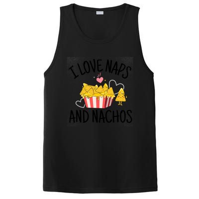 I Love Naps And Nachos Ladies Funny Valentine's Day Cute Gift PosiCharge Competitor Tank