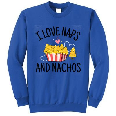 I Love Naps And Nachos Ladies Funny Valentine's Day Cute Gift Tall Sweatshirt