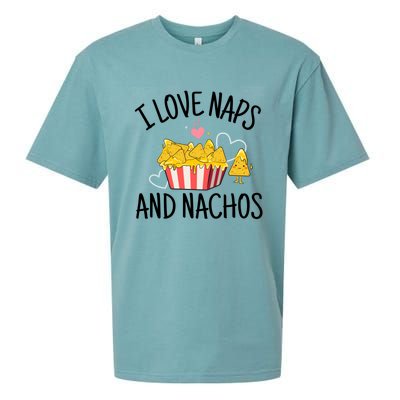 I Love Naps And Nachos Ladies Funny Valentine's Day Cute Gift Sueded Cloud Jersey T-Shirt