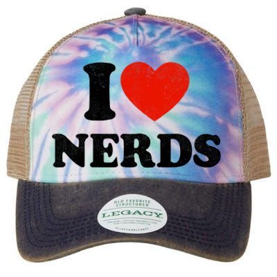 I Love Nerds Outfit Girl I Heart Nerds Legacy Tie Dye Trucker Hat