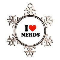 I Love Nerds Outfit Girl I Heart Nerds Metallic Star Ornament