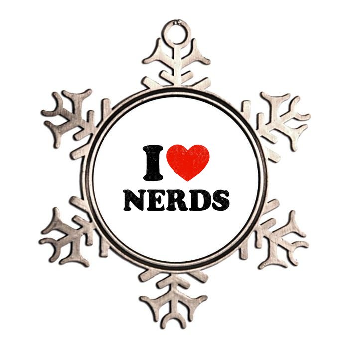 I Love Nerds Outfit Girl I Heart Nerds Metallic Star Ornament