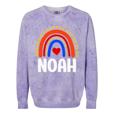 I Love Noah Cute Noah Rainbow Colorblast Crewneck Sweatshirt