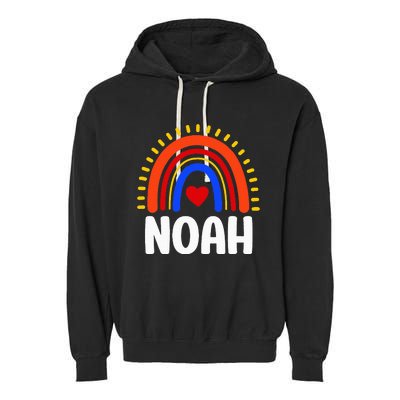 I Love Noah Cute Noah Rainbow Garment-Dyed Fleece Hoodie