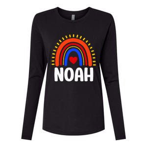 I Love Noah Cute Noah Rainbow Womens Cotton Relaxed Long Sleeve T-Shirt