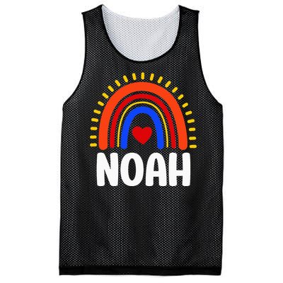 I Love Noah Cute Noah Rainbow Mesh Reversible Basketball Jersey Tank