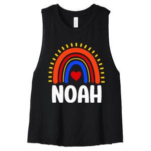 I Love Noah Cute Noah Rainbow Women's Racerback Cropped Tank