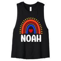 I Love Noah Cute Noah Rainbow Women's Racerback Cropped Tank