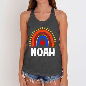 I Love Noah Cute Noah Rainbow Women's Knotted Racerback Tank