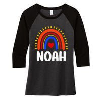 I Love Noah Cute Noah Rainbow Women's Tri-Blend 3/4-Sleeve Raglan Shirt