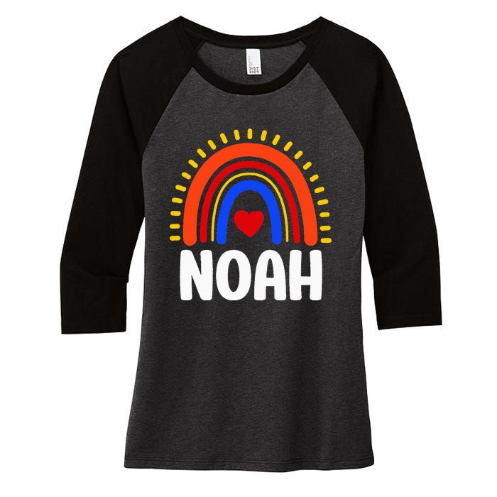 I Love Noah Cute Noah Rainbow Women's Tri-Blend 3/4-Sleeve Raglan Shirt