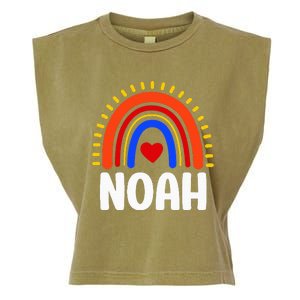 I Love Noah Cute Noah Rainbow Garment-Dyed Women's Muscle Tee