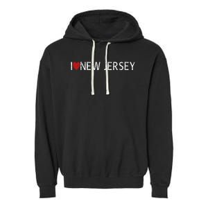 I Love New Jersey Garment-Dyed Fleece Hoodie