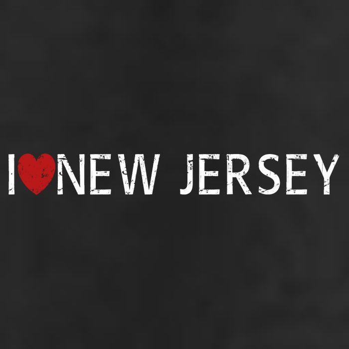 I Love New Jersey 7 Panel Mesh Trucker Snapback Hat
