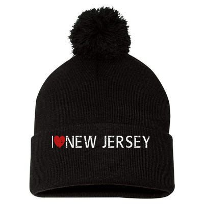 I Love New Jersey Pom Pom 12in Knit Beanie