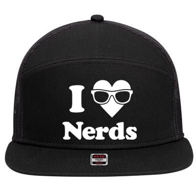 I Love Nerds 7 Panel Mesh Trucker Snapback Hat