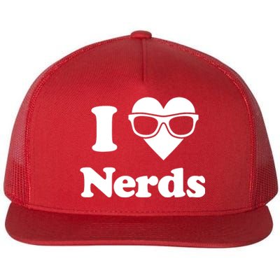 I Love Nerds Flat Bill Trucker Hat