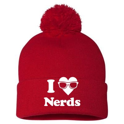 I Love Nerds Pom Pom 12in Knit Beanie