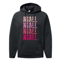 I Love Niall Vintage Personalized Name Niall Performance Fleece Hoodie