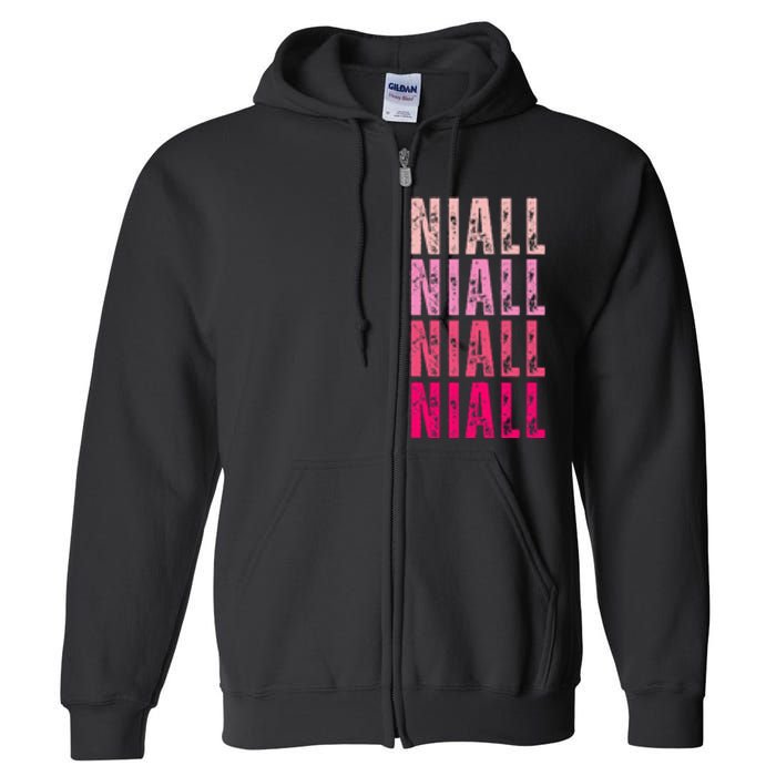 I Love Niall Vintage Personalized Name Niall Full Zip Hoodie