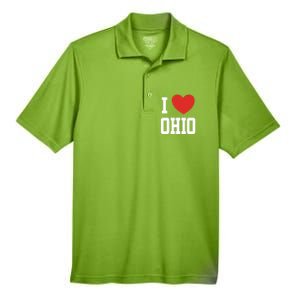 I Love Ohio Loveheart Usa State Cool Gift Men's Origin Performance Pique Polo