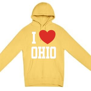 I Love Ohio Loveheart Usa State Cool Gift Premium Pullover Hoodie