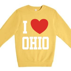 I Love Ohio Loveheart Usa State Cool Gift Premium Crewneck Sweatshirt