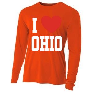 I Love Ohio Loveheart Usa State Cool Gift Cooling Performance Long Sleeve Crew