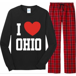 I Love Ohio Loveheart Usa State Cool Gift Long Sleeve Pajama Set