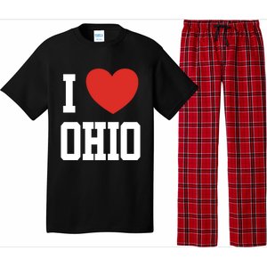 I Love Ohio Loveheart Usa State Cool Gift Pajama Set