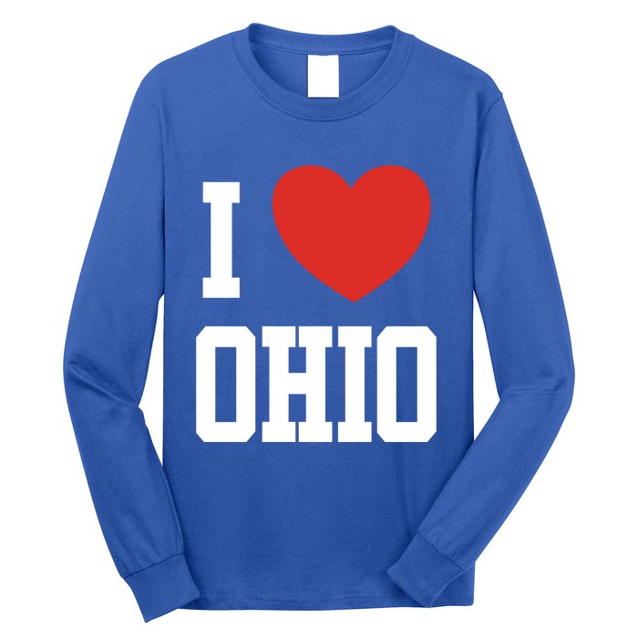 I Love Ohio Loveheart Usa State Cool Gift Long Sleeve Shirt