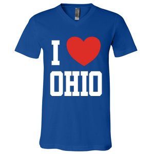 I Love Ohio Loveheart Usa State Cool Gift V-Neck T-Shirt