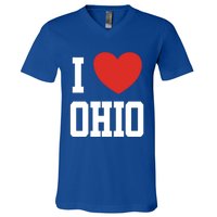 I Love Ohio Loveheart Usa State Cool Gift V-Neck T-Shirt