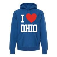 I Love Ohio Loveheart Usa State Cool Gift Premium Hoodie