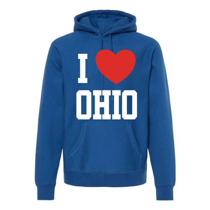 I Love Ohio Loveheart Usa State Cool Gift Premium Hoodie