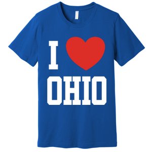 I Love Ohio Loveheart Usa State Cool Gift Premium T-Shirt