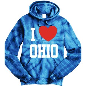 I Love Ohio Loveheart Usa State Cool Gift Tie Dye Hoodie