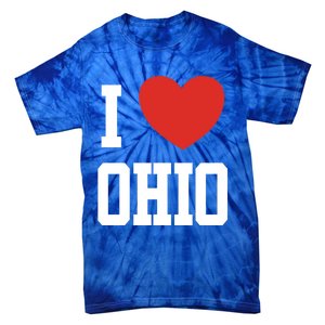 I Love Ohio Loveheart Usa State Cool Gift Tie-Dye T-Shirt