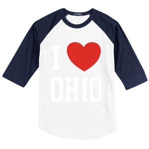 I Love Ohio Loveheart Usa State Cool Gift Baseball Sleeve Shirt