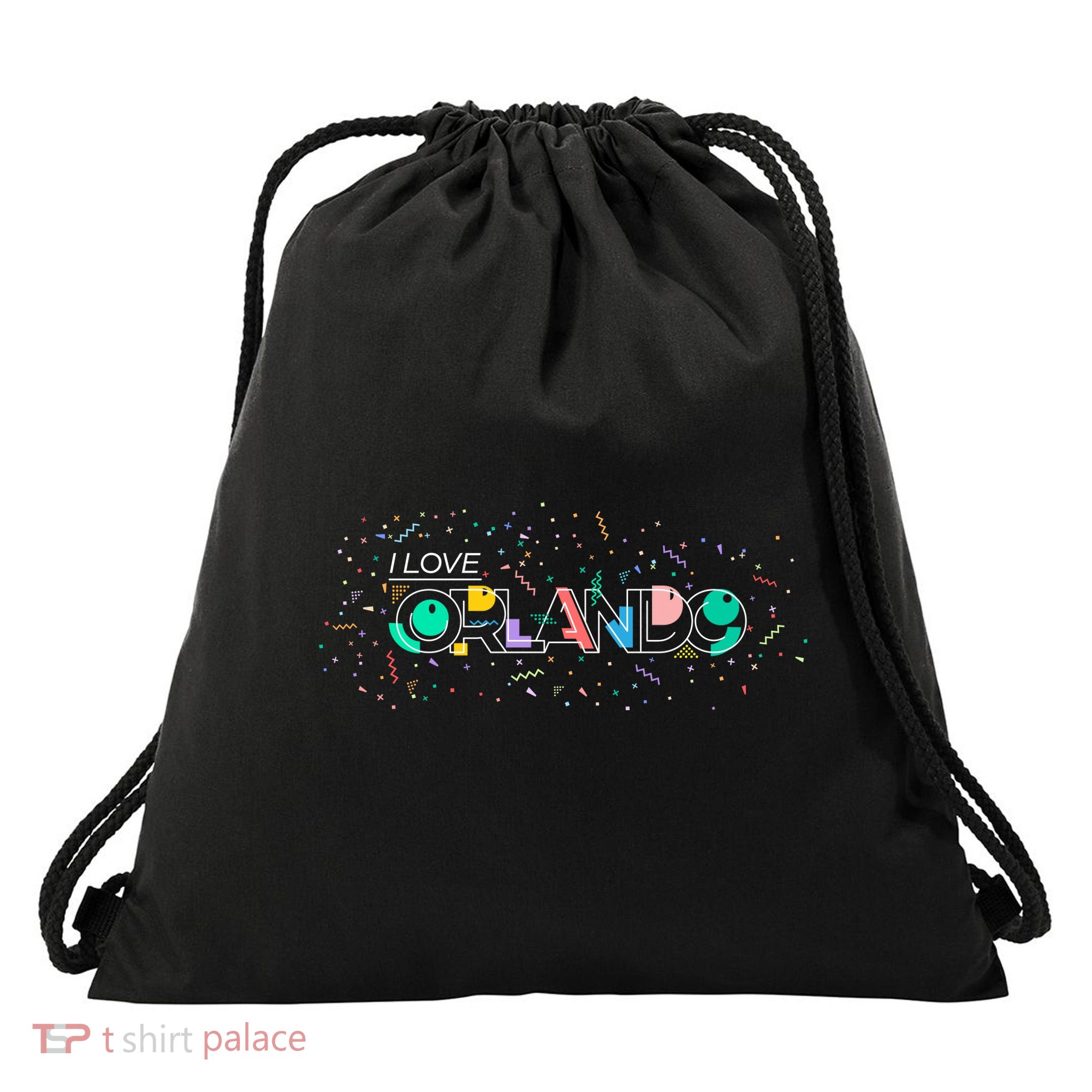 I Love Orlando Party Logo Drawstring Bag