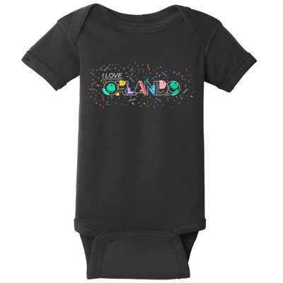 I Love Orlando Party Logo Baby Bodysuit
