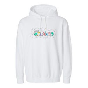 I Love Orlando Party Logo Garment-Dyed Fleece Hoodie