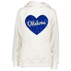 I Love Oklahoma Usa Heart Gift Womens Funnel Neck Pullover Hood