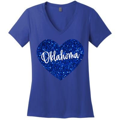 I Love Oklahoma Usa Heart Gift Women's V-Neck T-Shirt
