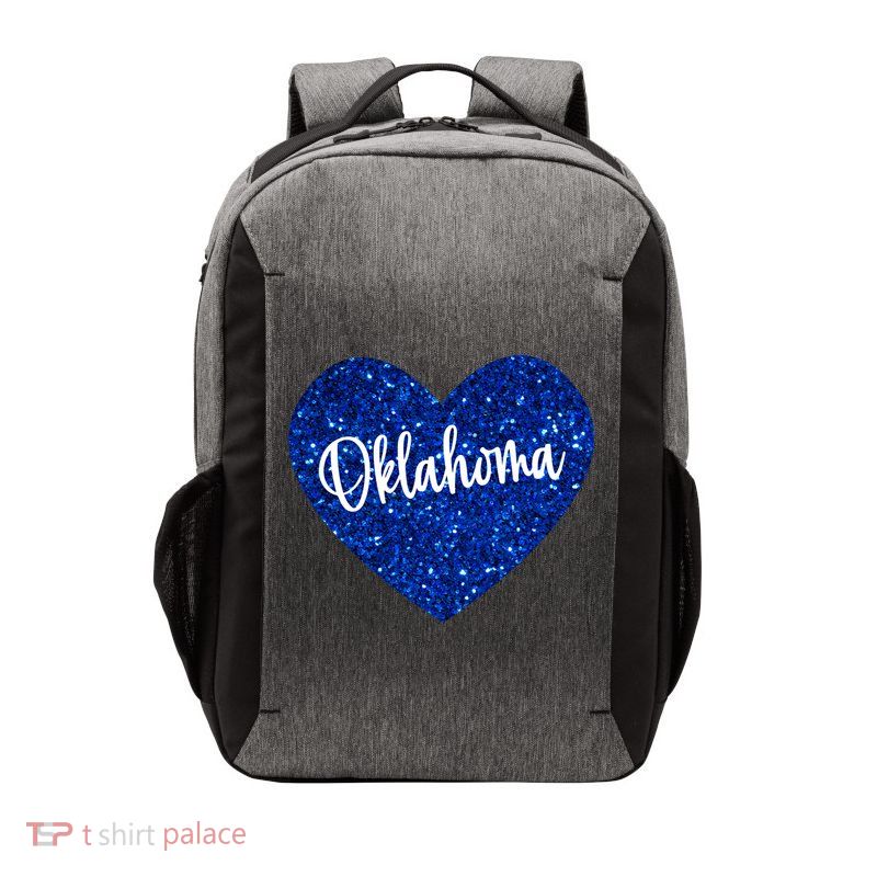 I Love Oklahoma Usa Heart Gift Vector Backpack
